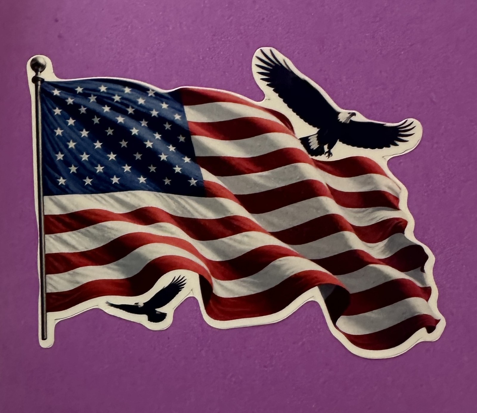 3 Inch American Flag Sticker Bald Eagle USA Patriotic Vinyl Decal Freedom