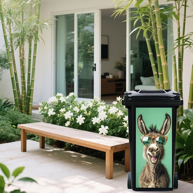Funny Animal Pattern Trash Can Decal Large Bin Sticker DIY Decorative Vinyl New