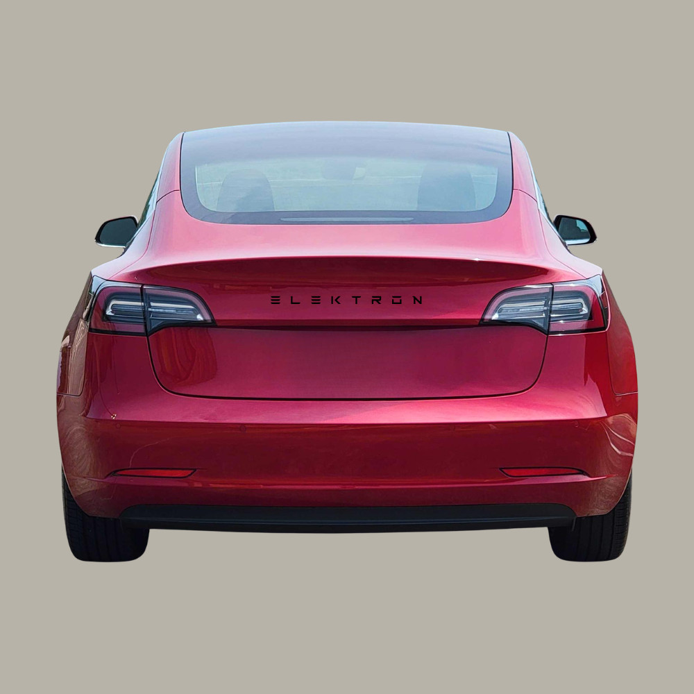 Custom Tesla Letters Emblem Stylized Font Any Word Matte Black Metal Model 3 Y