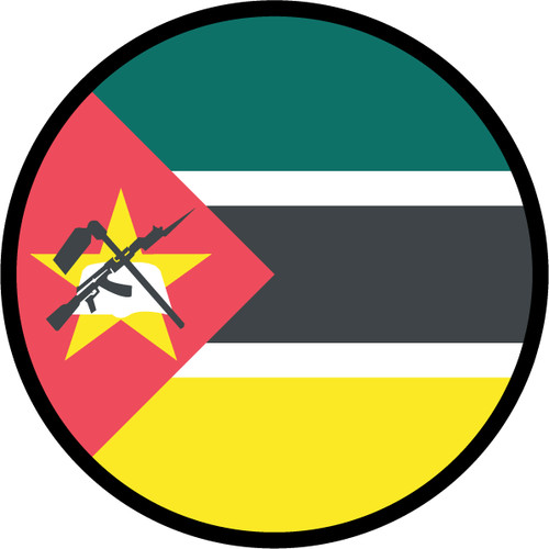 Mozambique Flag Circle Sticker Decal
