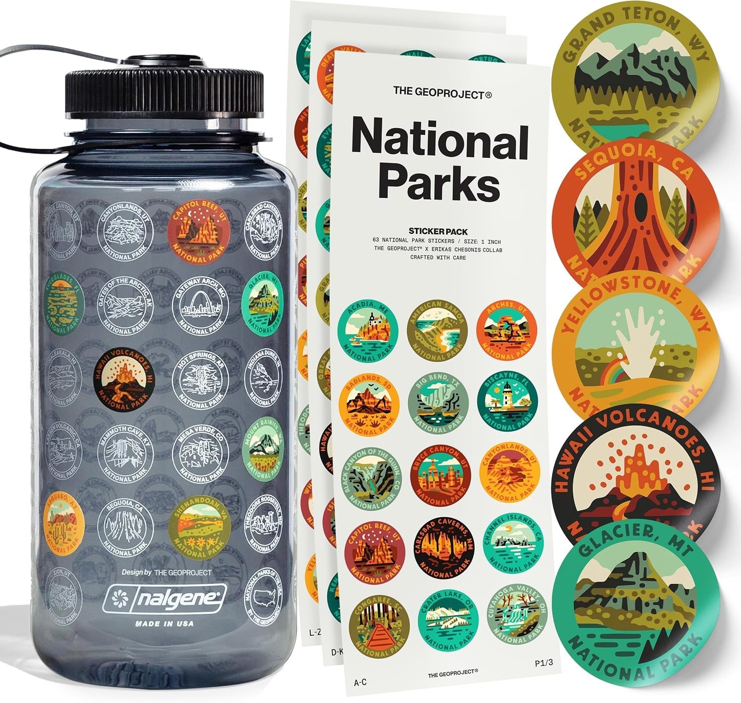 National Parks Sticker Water Bottle 32oz