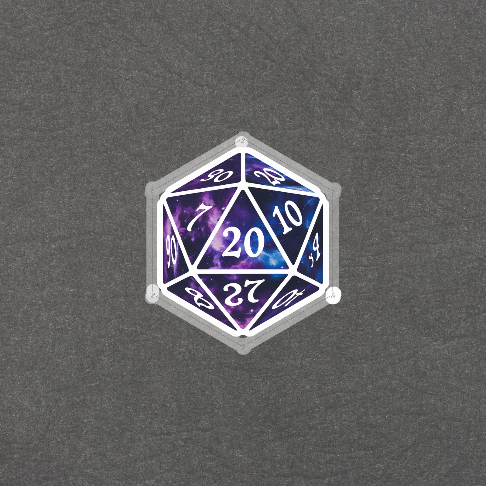 D20 Galaxy Dice Sticker for RPG Tabletop Gaming and DND #5442