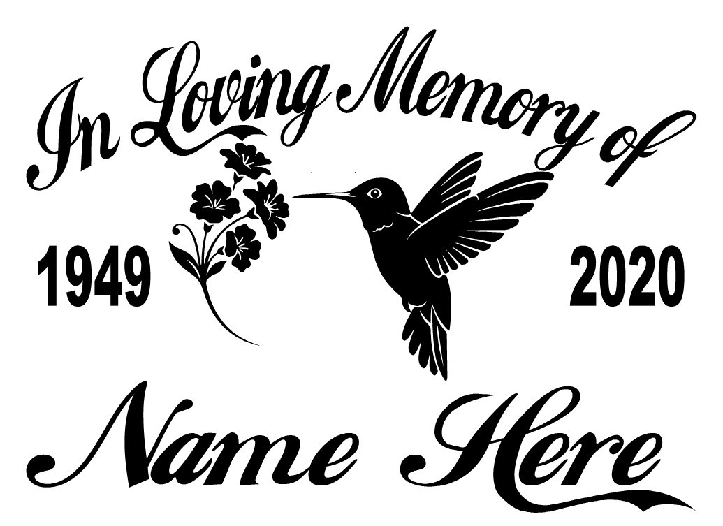 In Loving Memory Decal Hummingbird Flowers Floral Bird Car Window Vinyl Sticker