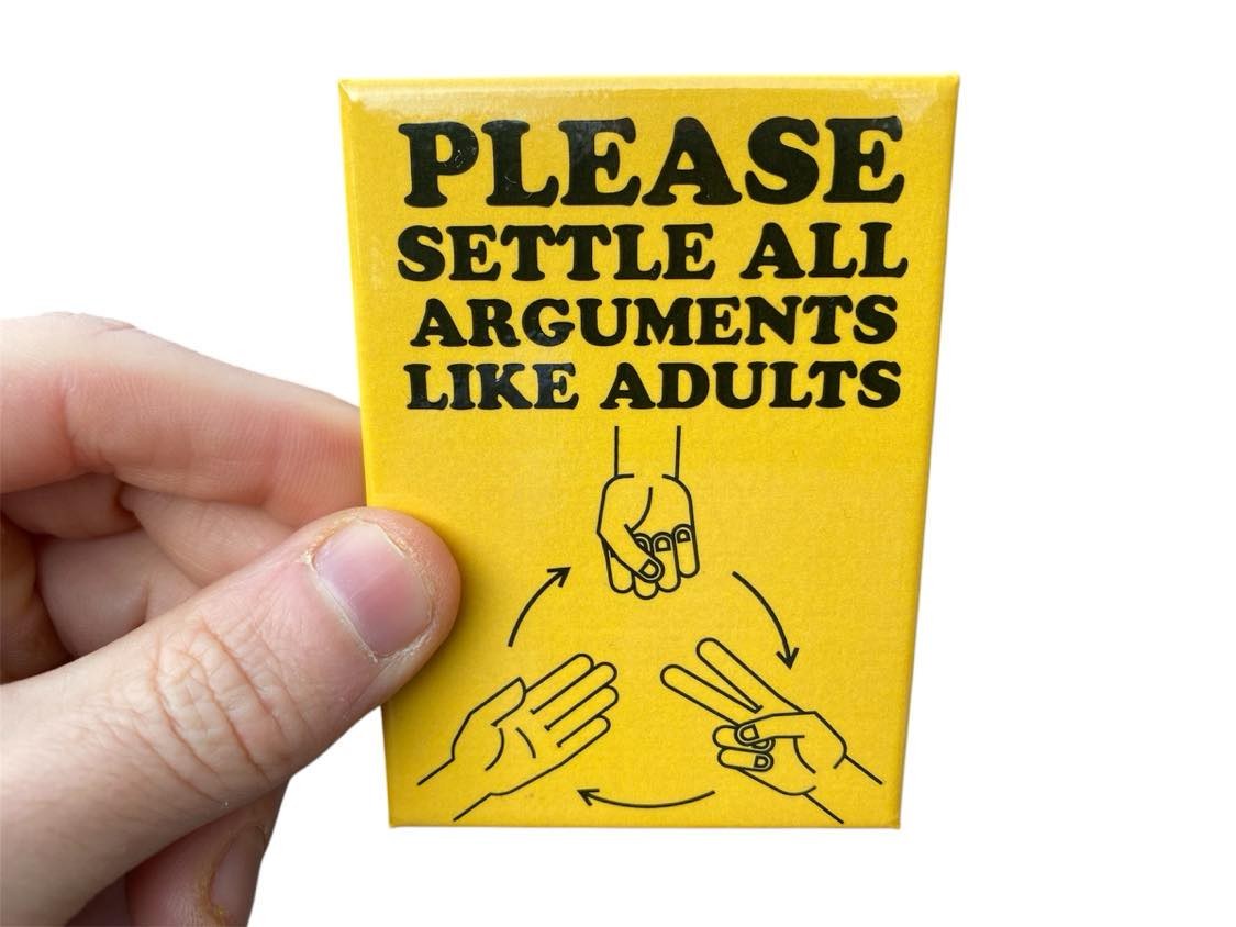 ROCK PAPER SCISSORS Fridge Magnet Kitchen Home Decor – 3.5" x 2.5" Made in USA