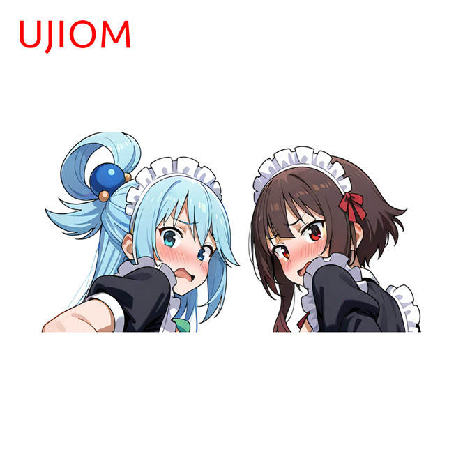 EARLFAMILY 5.1" Aqua Anime Car Sticker Bumper Personality Artistic Hood Decals