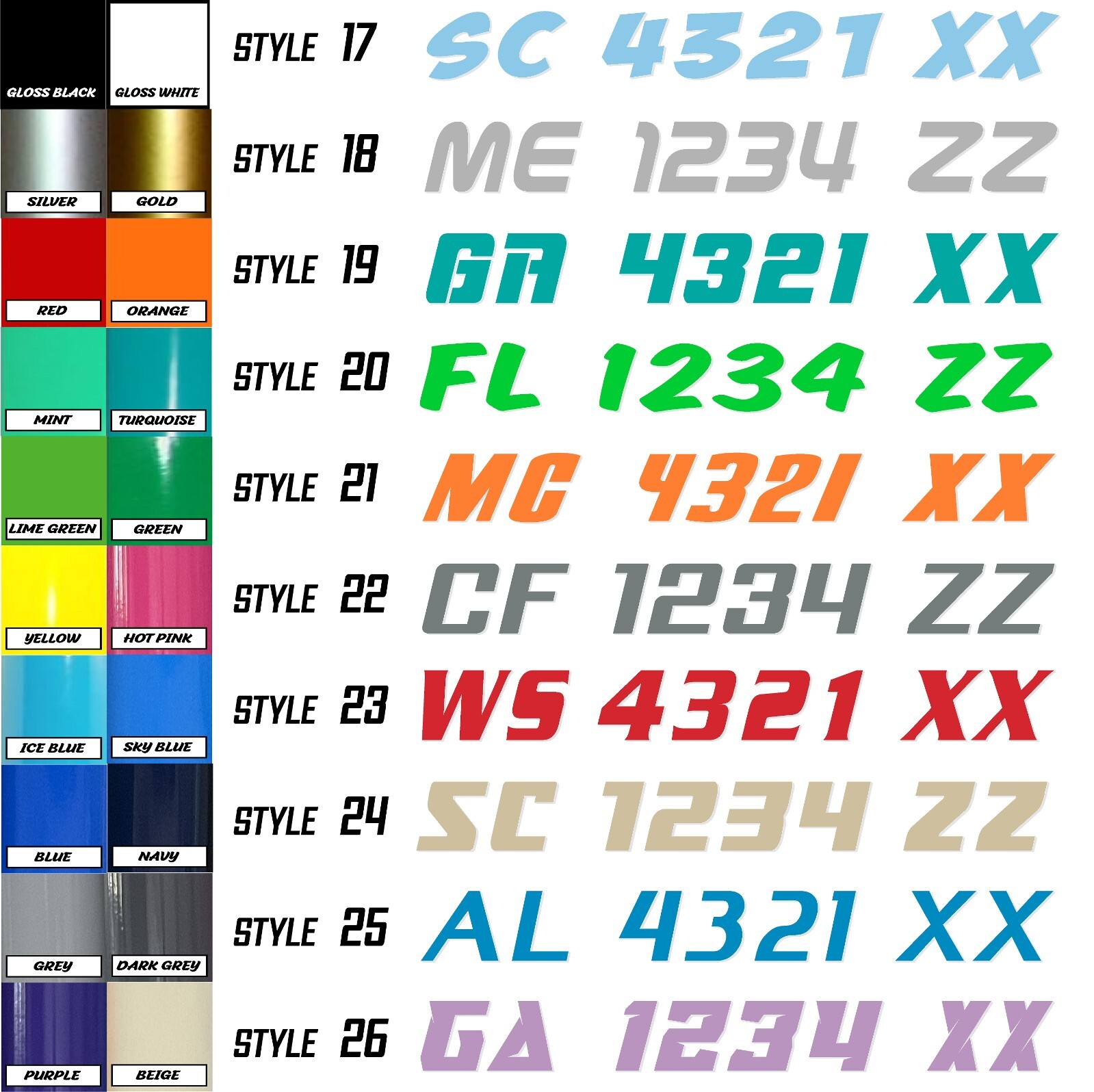 Boat Registration Numbers & Letters 2 Pack Custom 3" Boat & Jetski Stickers 1CL