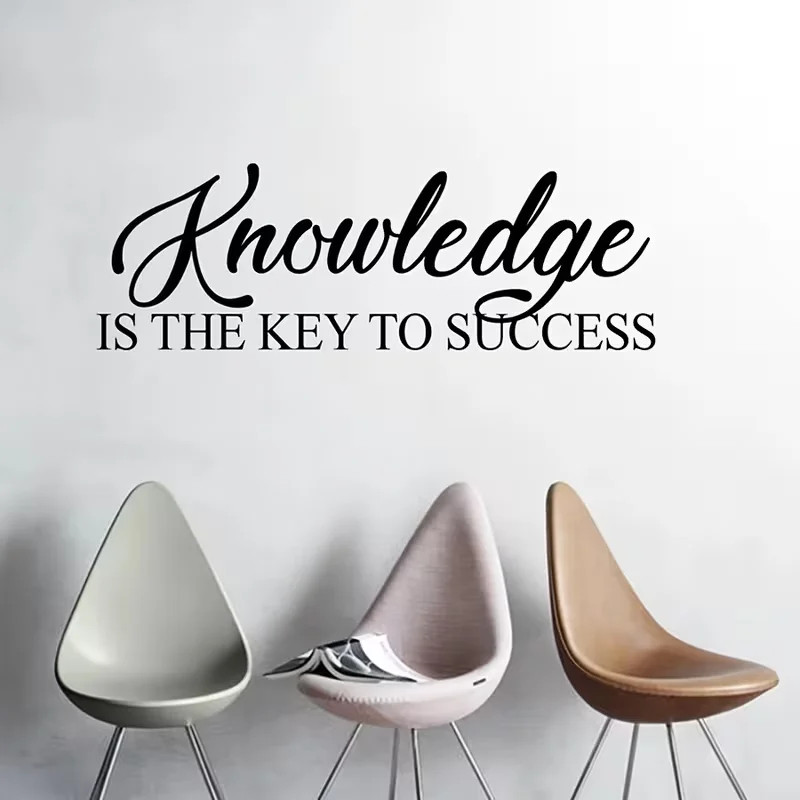 Wall Stickers with Motivational Quotes Knowledge Is The Key to Achieving Success