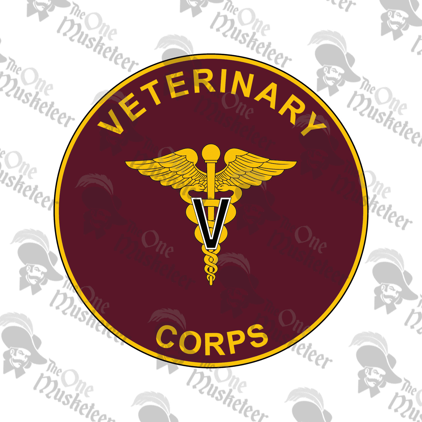 VETERINARY CORPS PLAQUE- DECAL, QUALITY 3M VINYL