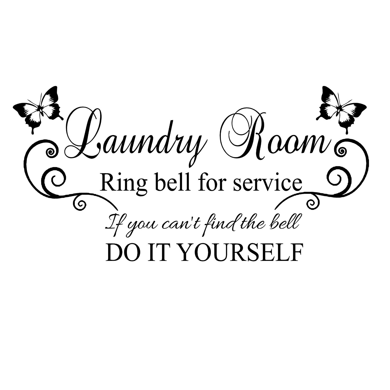 Laundry Room ring bell for… Vinyl Wall Art Quote Decor Words Decals Sticker