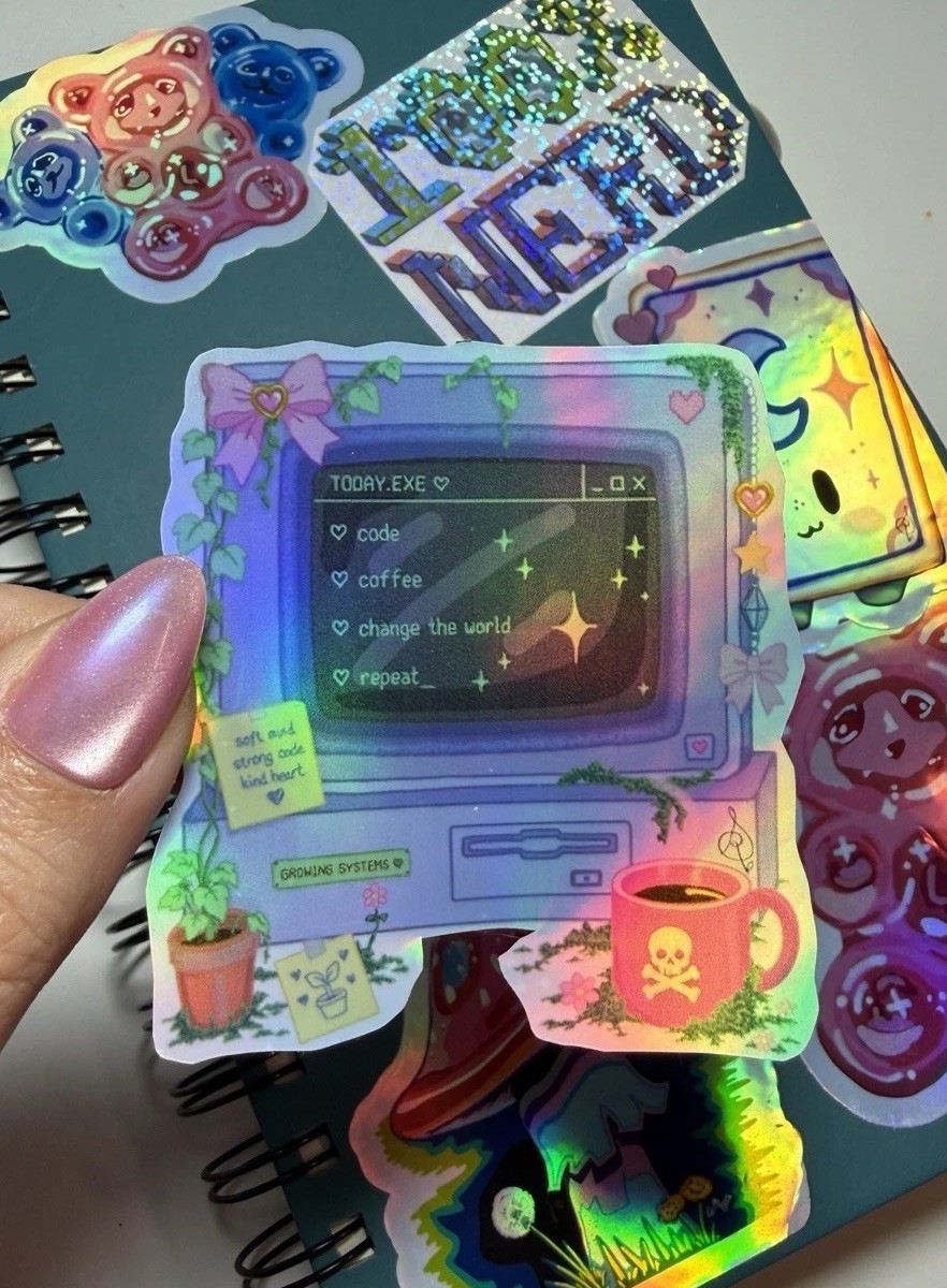 Growing Systems Vinyl Holographic Sticker | 3" | Original Art by Sara Rose