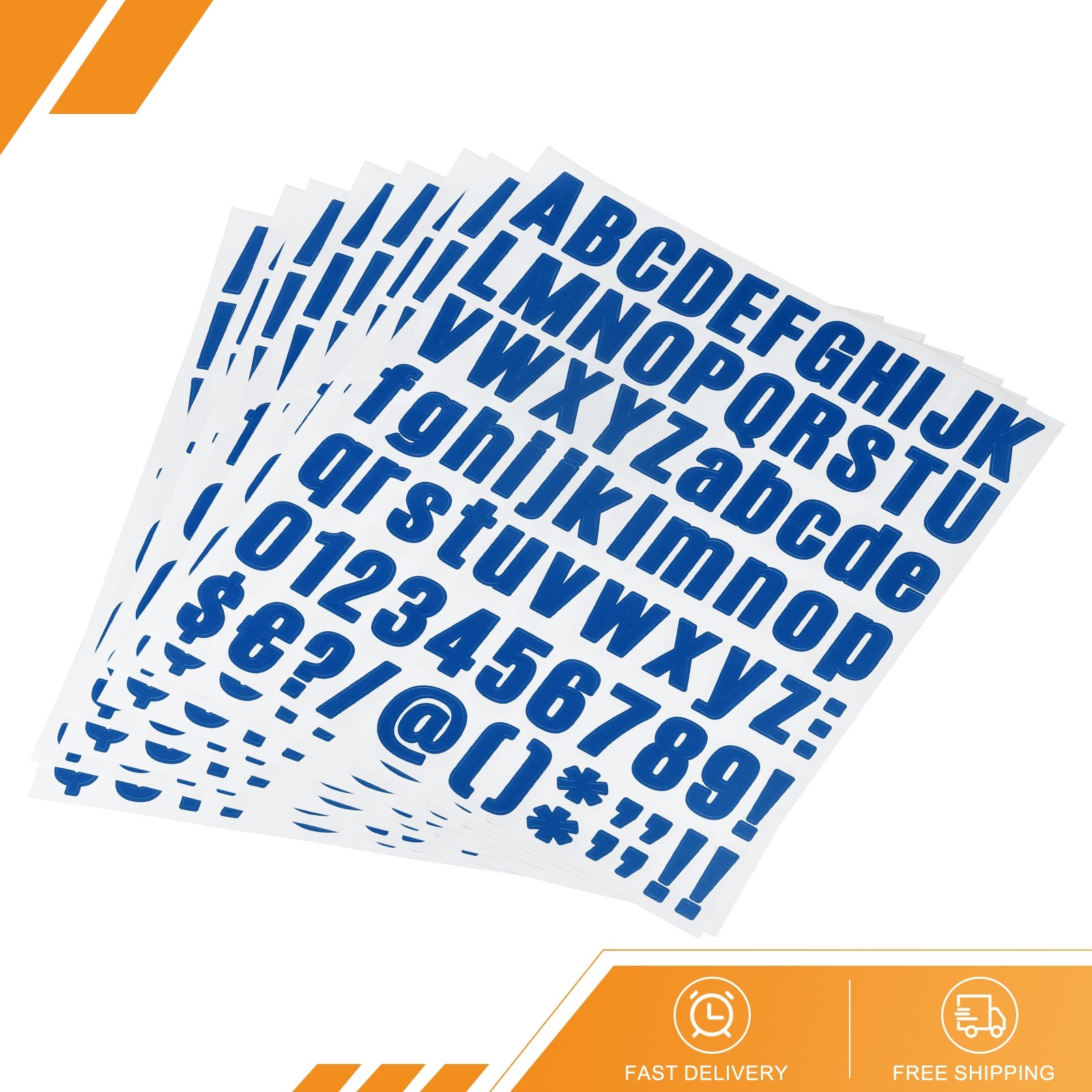 648Pcs Letter Number Stickers Kit 1" Vinyl Self Adhesive Waterproof Dark Blue