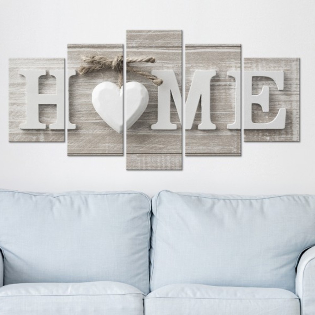 Abstract Unframed Canvas Wall Art Set 5 Pieces for Contemporary Home Decor