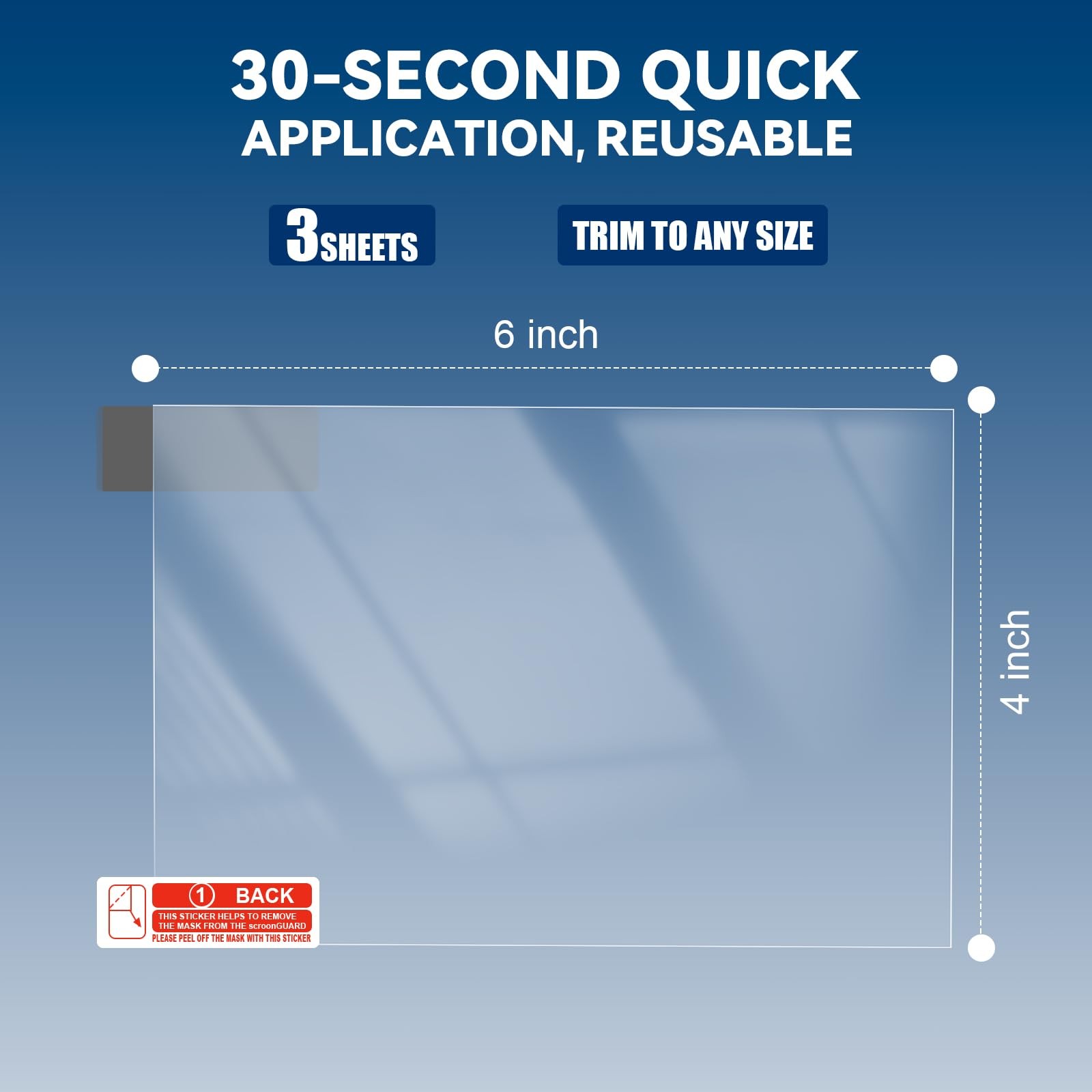 Windshield Sticker Protector Sheets, 3 Pack – 4"×6" Heat-Resistant
