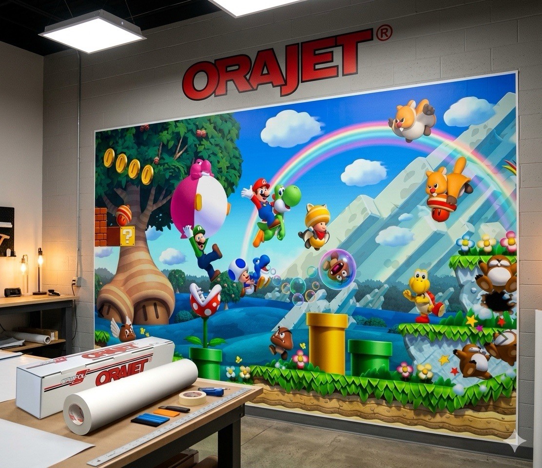 Super Mario Bros 13 Ft X 8 Ft Peel Vinyl Wall Decals Nintendo Mario Game Room,