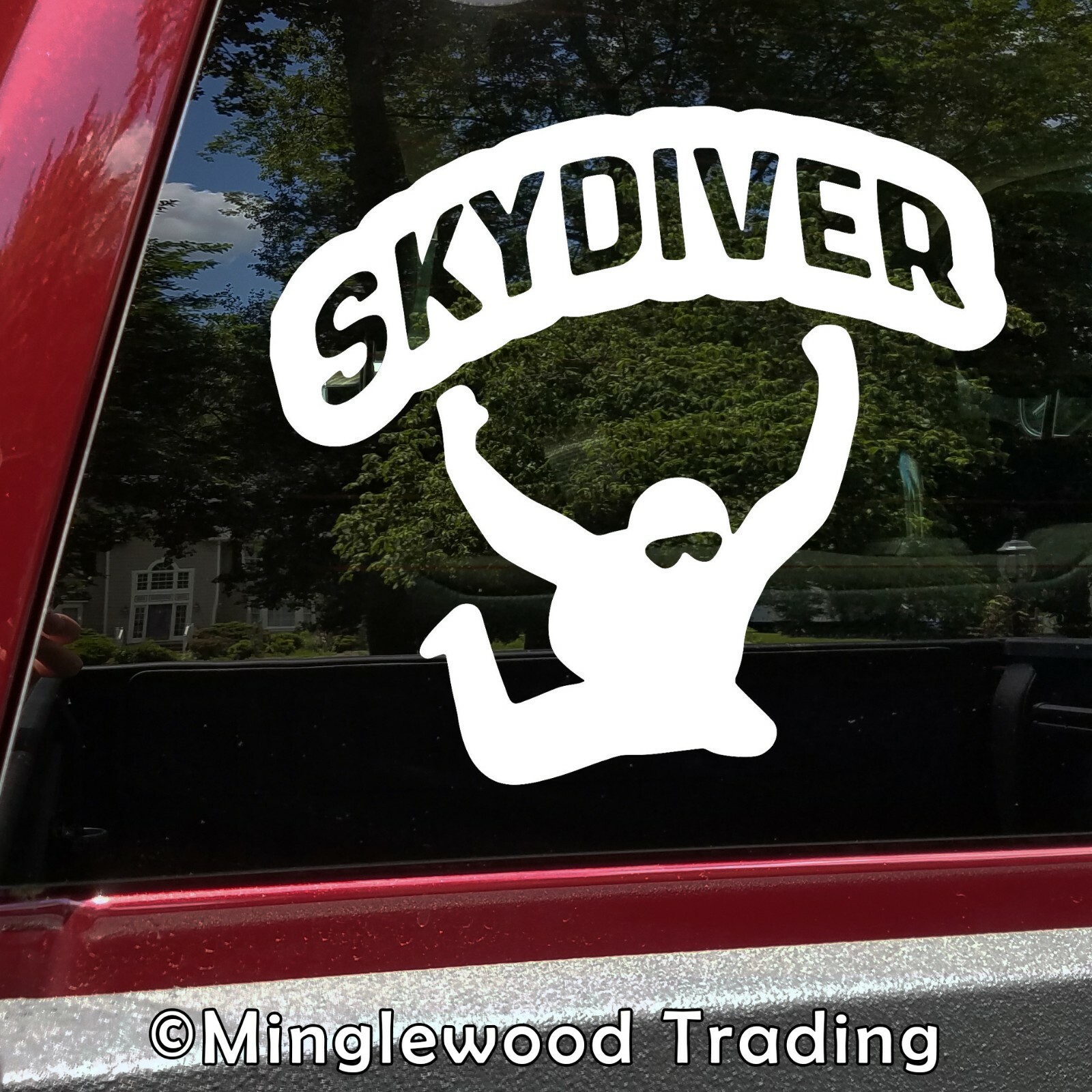 Skydiver Vinyl Decal V2 – Parachute Jump Skydiving Plane – Die Cut Sticker