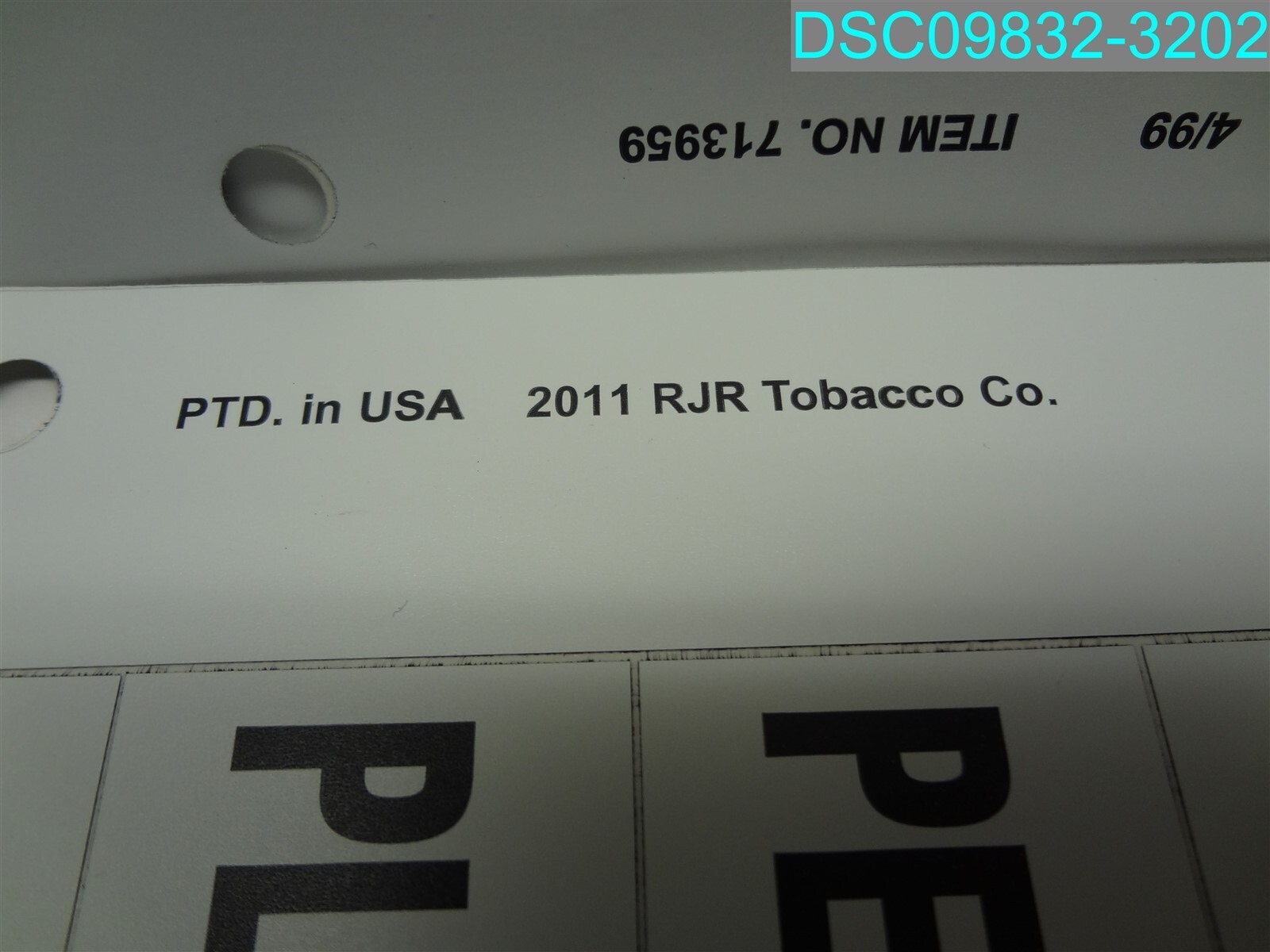 2011 RJR Tobacco 715871 White Self Adhesive Numbers Kit And Stickers