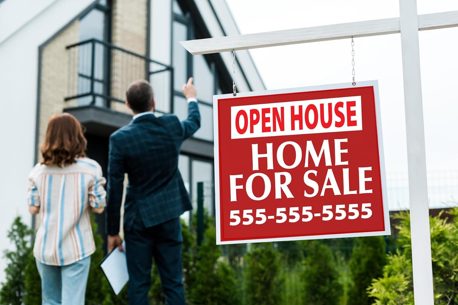 Real Estate Listing Vinyl Sign Stickers – Removable & Reusable – Pack of 10 (Ope