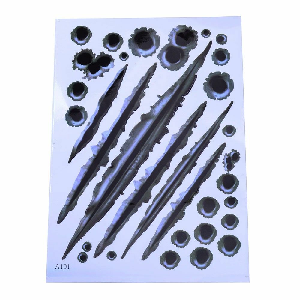3D Car Rust Sticker Hide The Rust Bullet Hole Design Decal Realistic Scratch