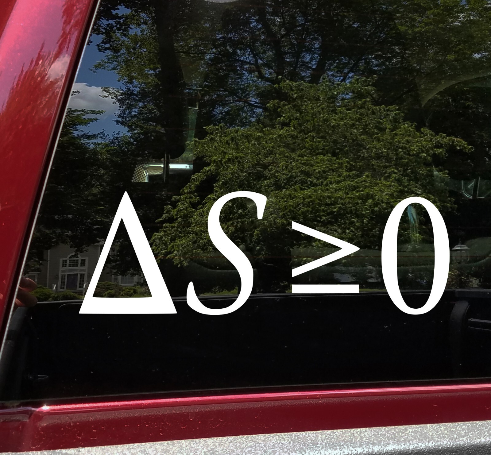 Second Law of Thermodynamics Vinyl Decal | Equation Formula | Die Cut Sticker