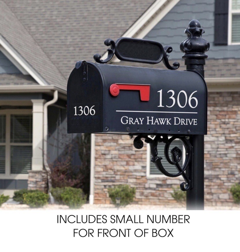 Personalized Mailbox Decals with Family Name and Address