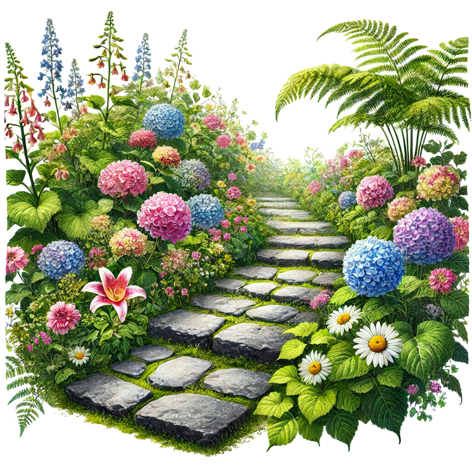 Wall decal sticker garden 18 x 18 cm large