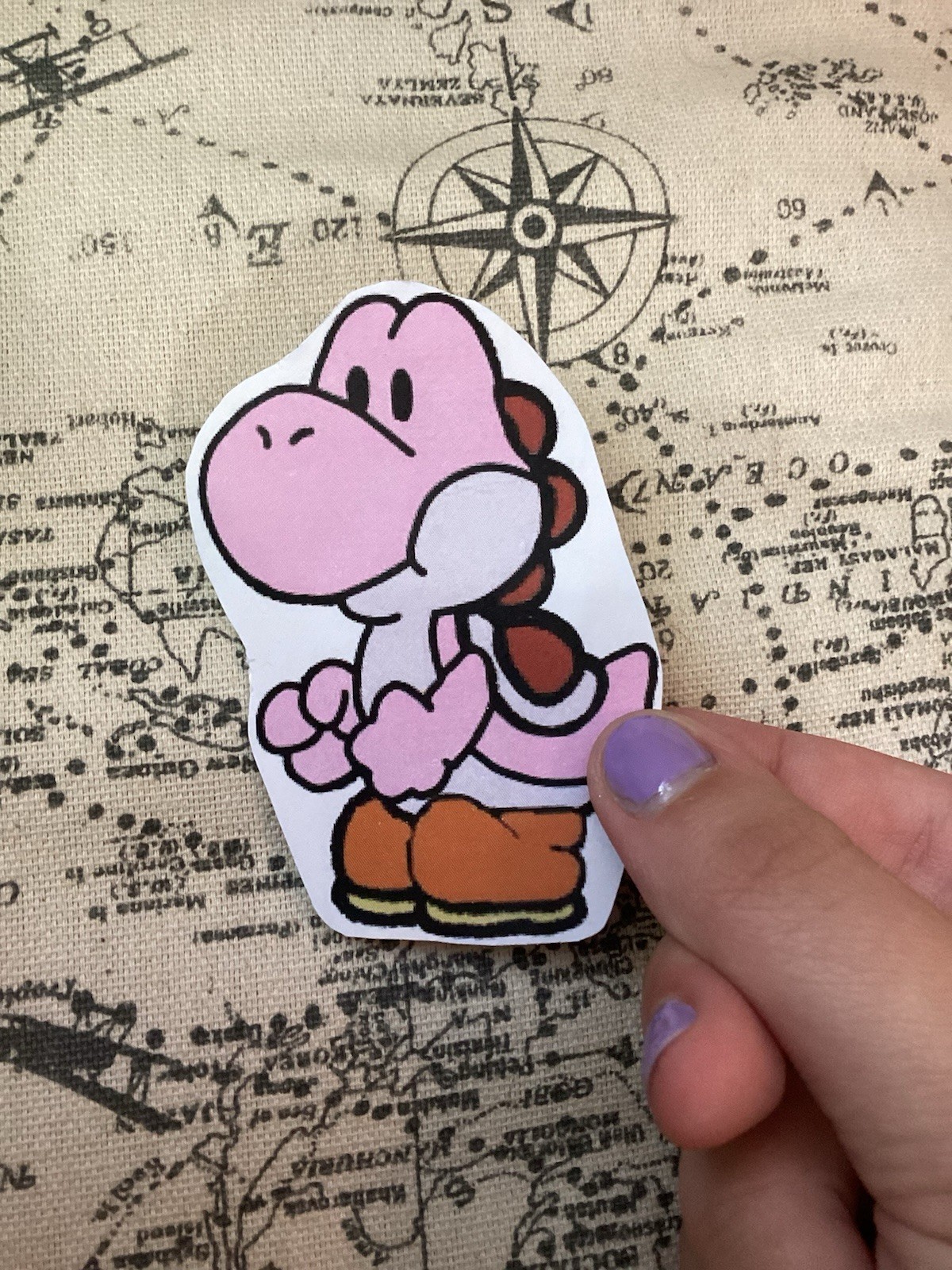 Super Mario Sticker Fan Art – Yoshi (Pink) Matte Sticker Free Shipping