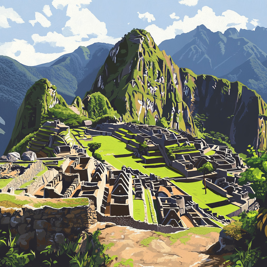Wall Decal Sticker Machu Picchu Illustration Wall Sticker 18X18cm Large