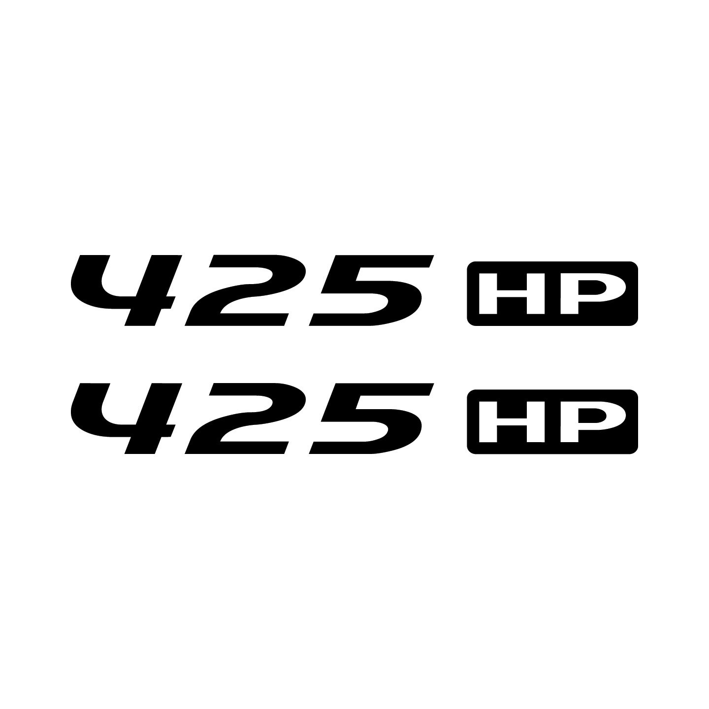 425 HP / HORSEPOWER VINYL DECAL / STICKER PAIR