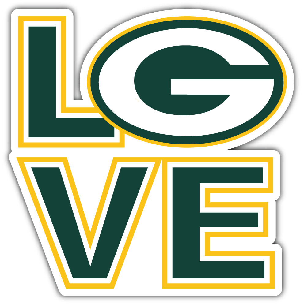 Green Bay Packers NFL Sport Love Car Bumper Sticker Decal "SIZES"