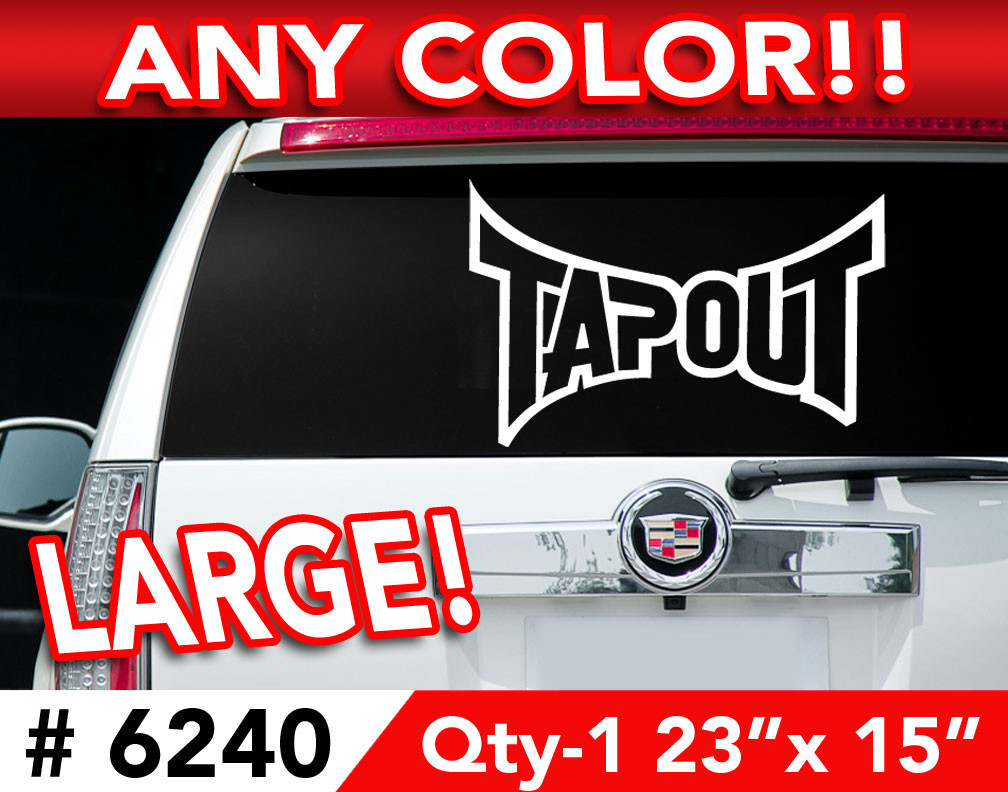 TAPOUT WINDOW / WALL AUTO DECAL STICKER 23"w x 15"h ANY 1 COLOR