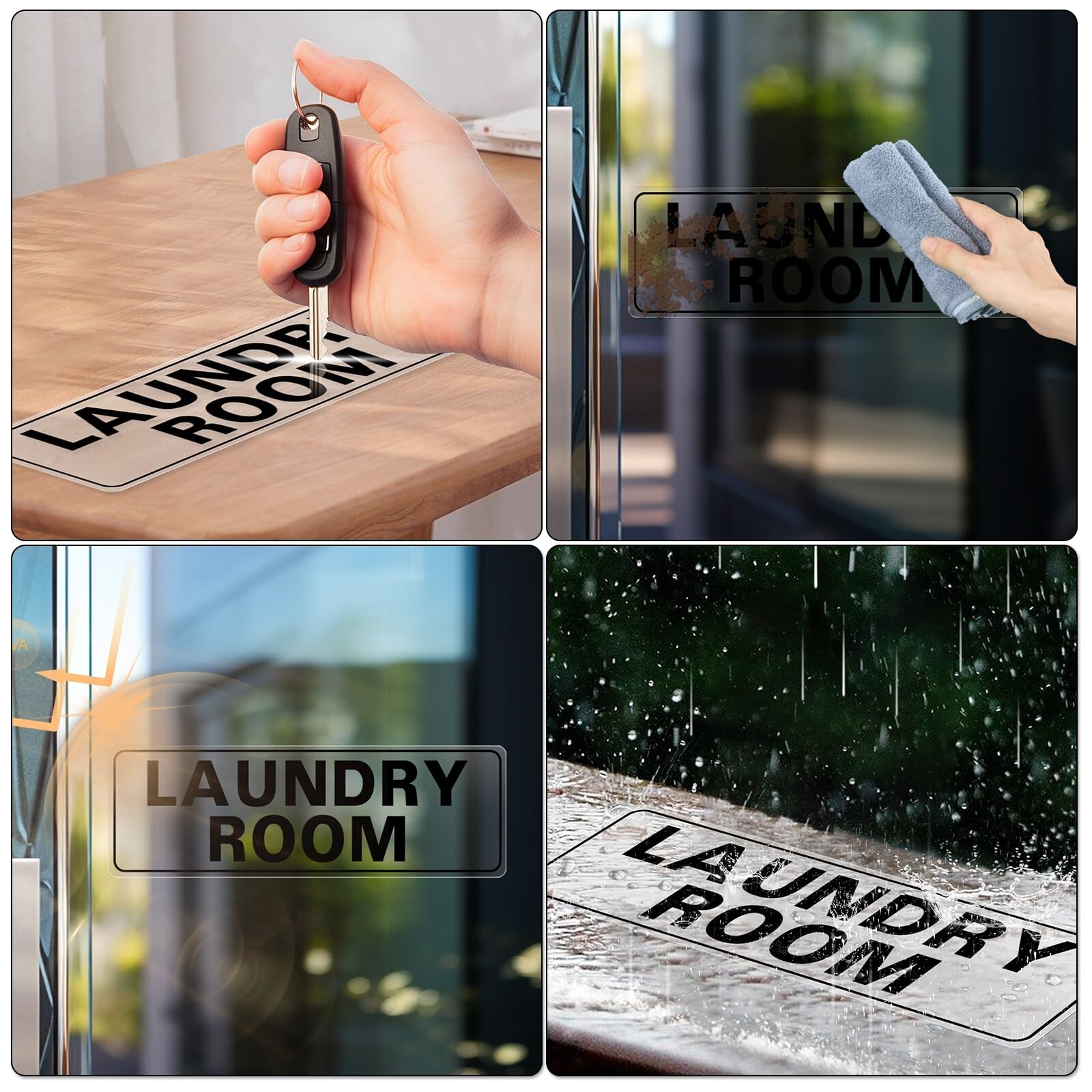 Laundry Room Sticker 12 × 4 Inches Vinyl Self-Adhesive Wall Art Decal Trend