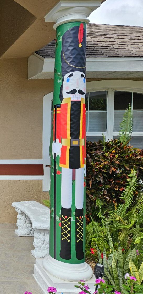 Nut Cracker Christmas Decoration – BIG – Thick Vinyl Column Wrap 6'x24"