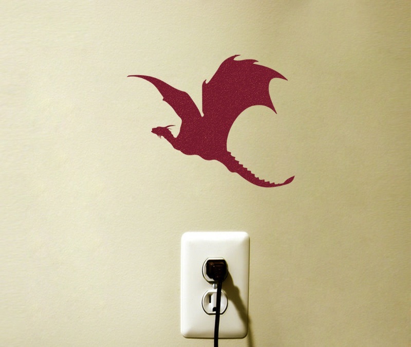 Flying Dragon Decal Vinyl Sticker Fantasy Cute Baby Laptop MacBook Light Switch