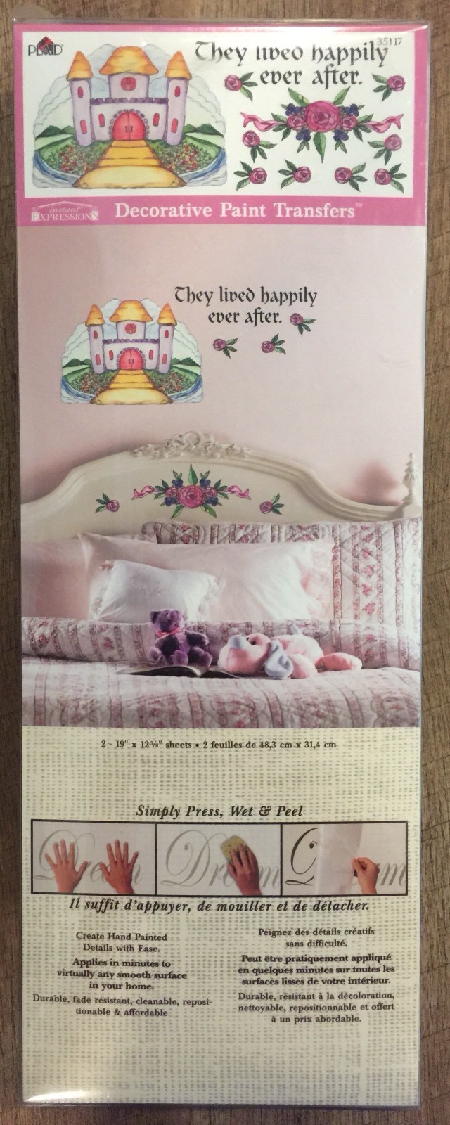 Two Pkgs Fairytale Castle Stickers / Wall Decoration "Happily ever after"