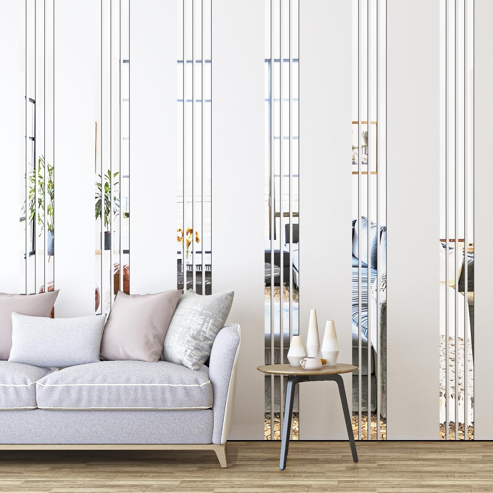 Acrylic Peel and Stick Wall Decor Strips, Vertical Tiles for Entryway & Bathroom