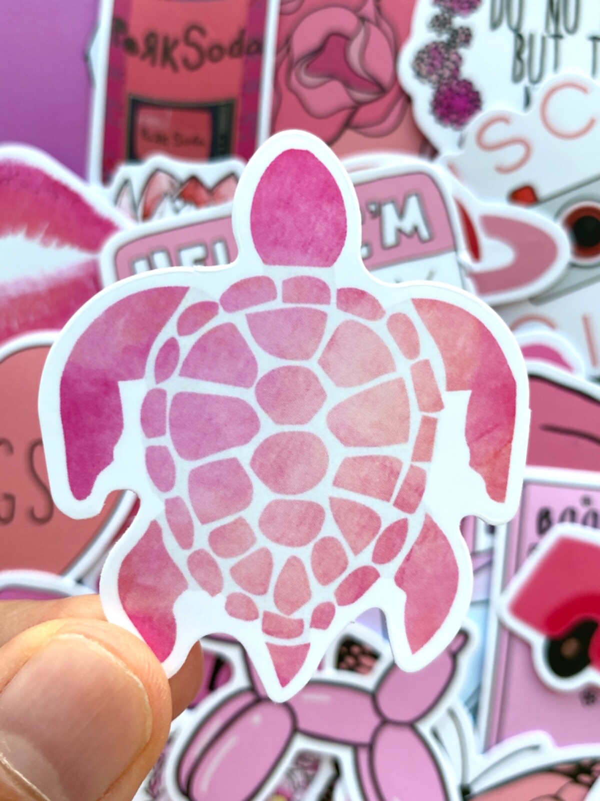 5-50 pcs Cute Pink Kawaii Stickers, Animal Flower Funny Quote Car Laptop Decals