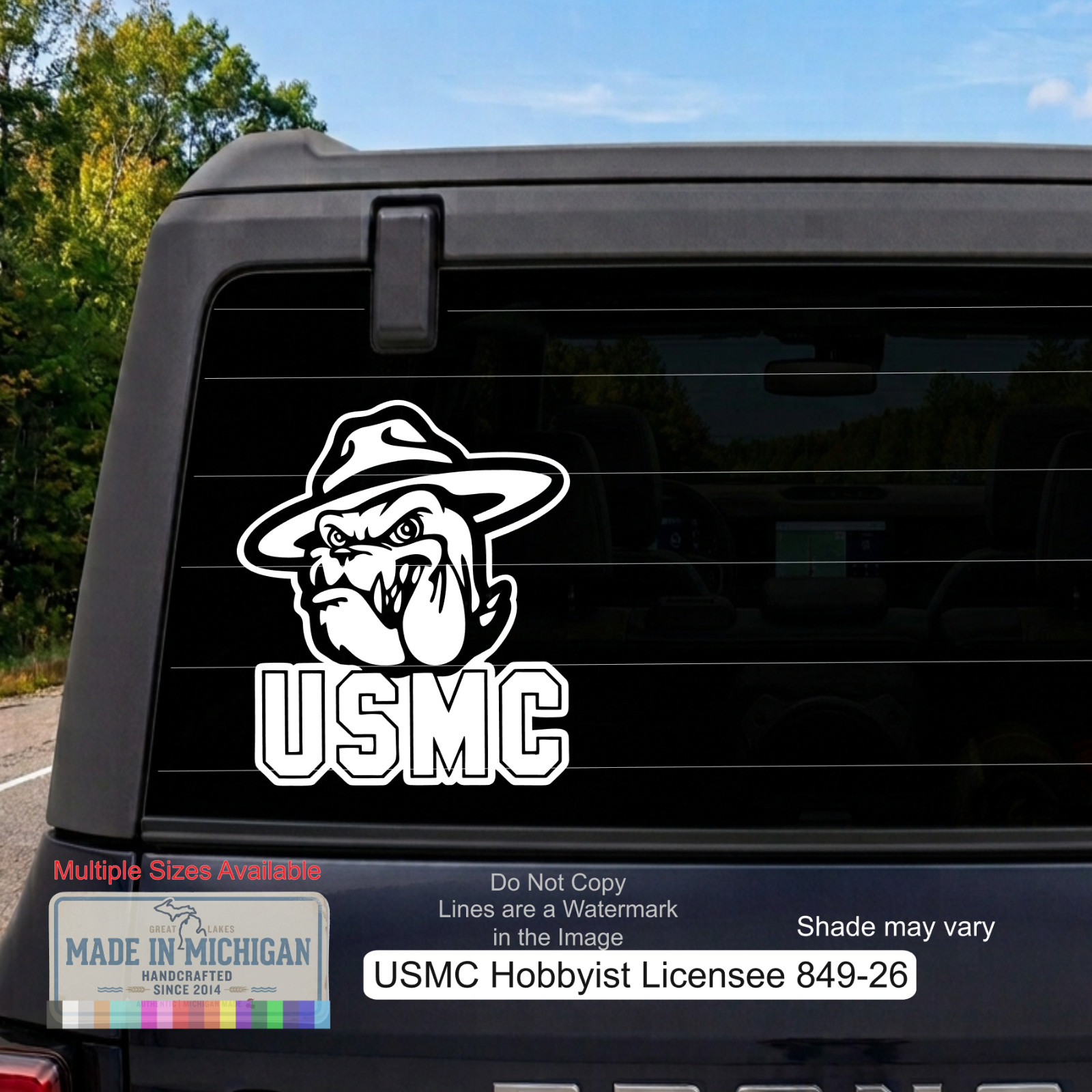 USMC Devil Dog Bulldog Decal Marine Corps Vinyl Sticker Car Window Truck Graphic