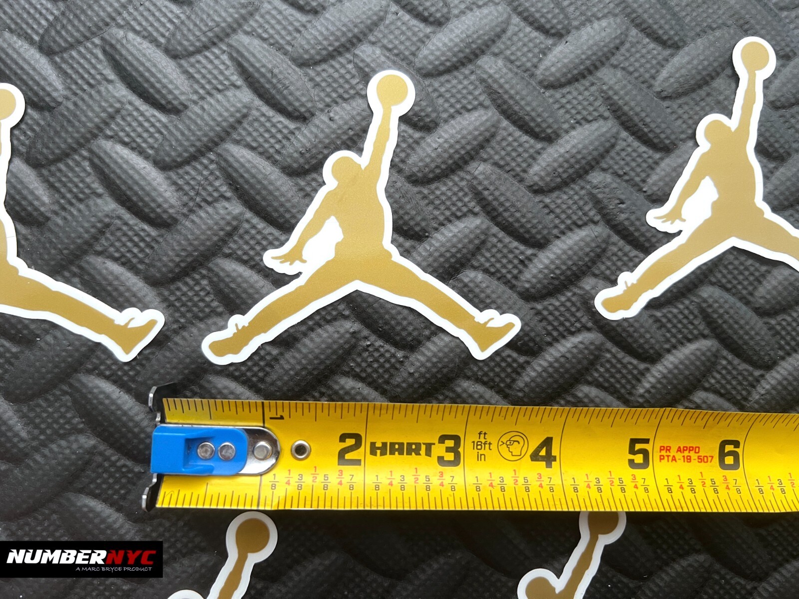 5x Authentic Air Jordan Jumpman Sticker 3.5" x 3.5" Nike Gold Flight Logo