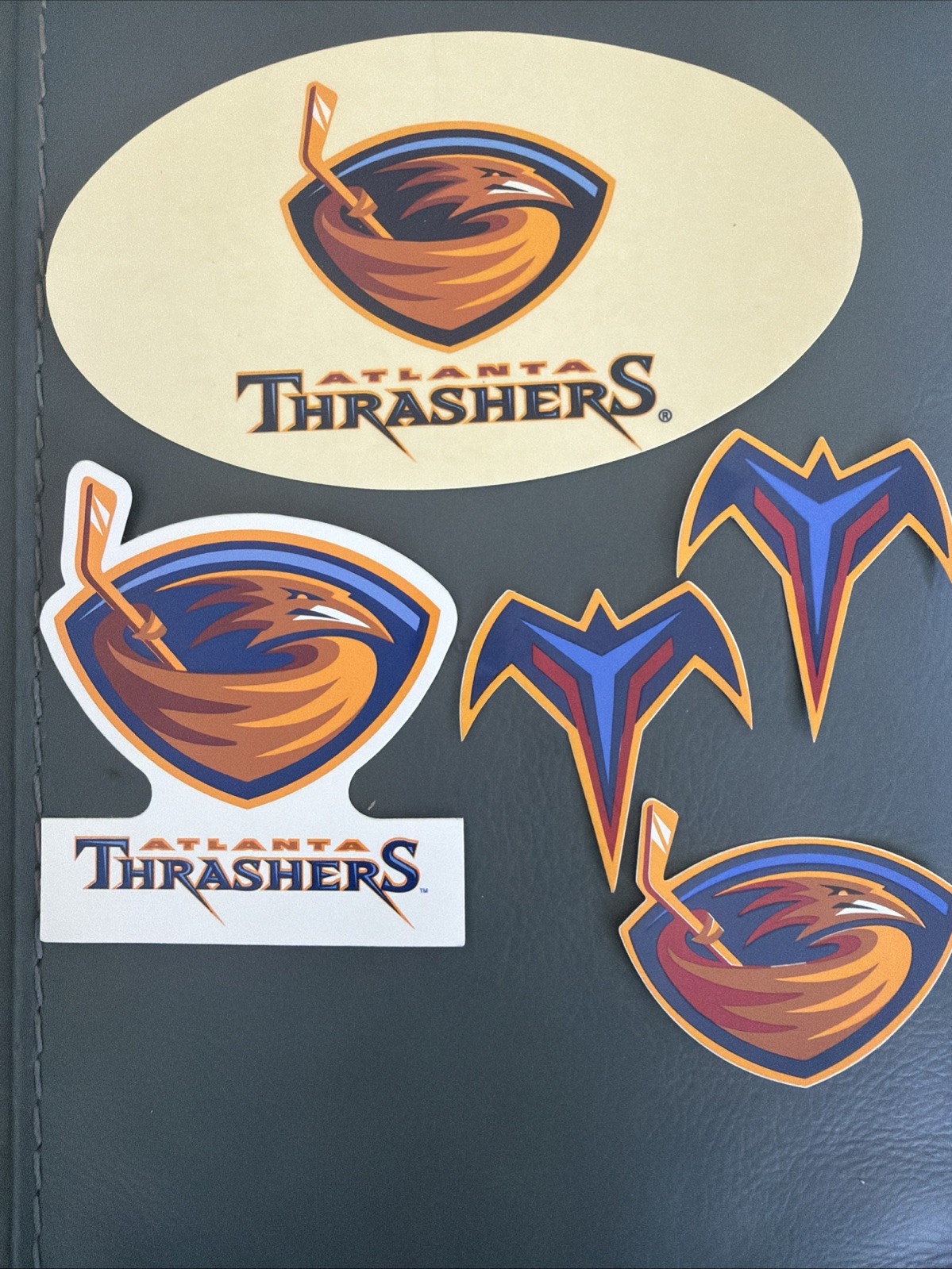 5 Vintage Atlanta Thrashers NHL Hockey Stickers/Decals