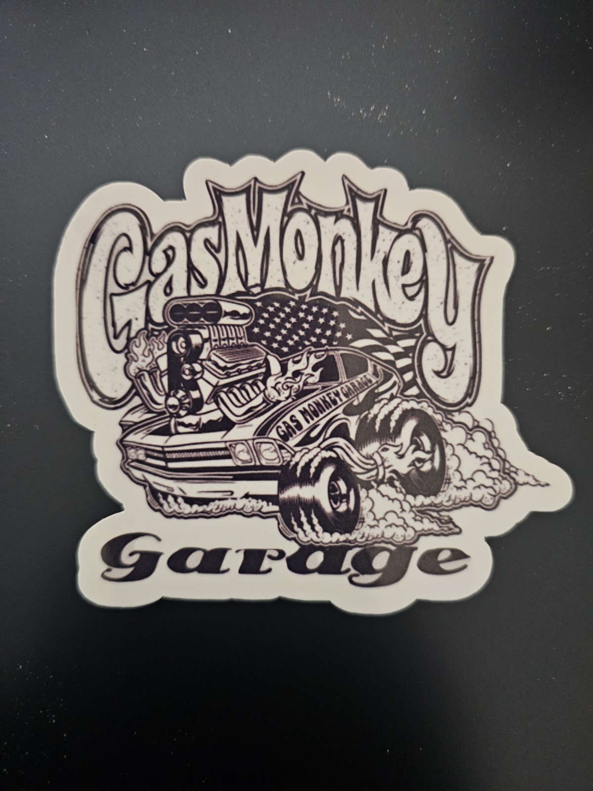 Black And White Monkey Garage Hot Rod Sticker