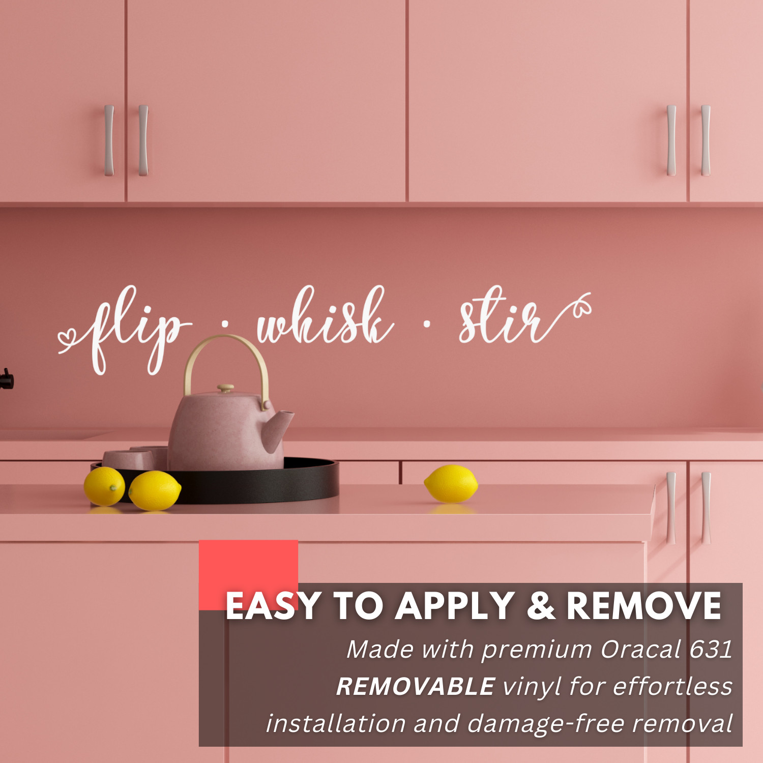 Flip Whisk Stir Family Kitchen Wall Decal Sticker Quote Home Vinyl Decor