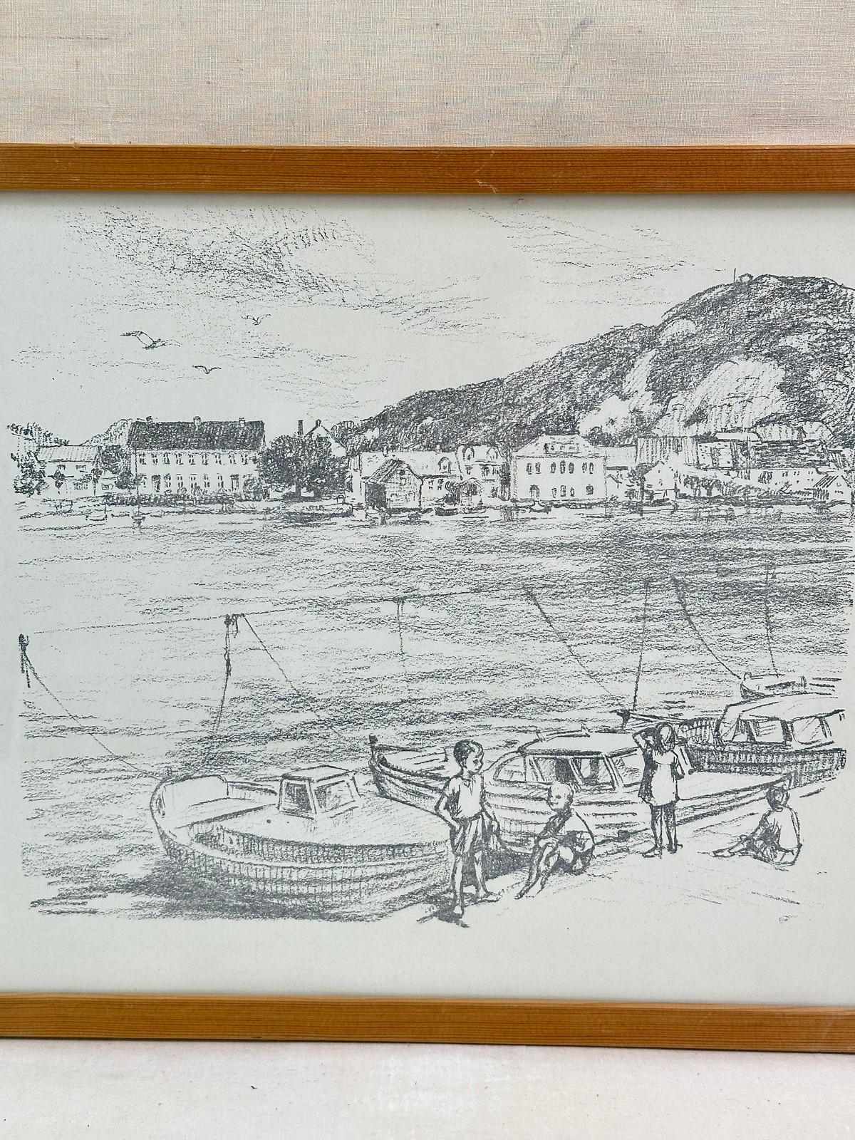 1970's Motif View of the River – Beautiful Art Print for Wall Hanging