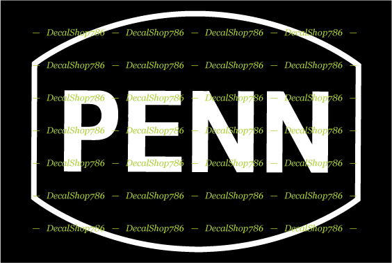 Penn Fishing Tackle -Outdoors Sports- Car/SUV Vinyl Die-Cut Peel N' Stick Decals
