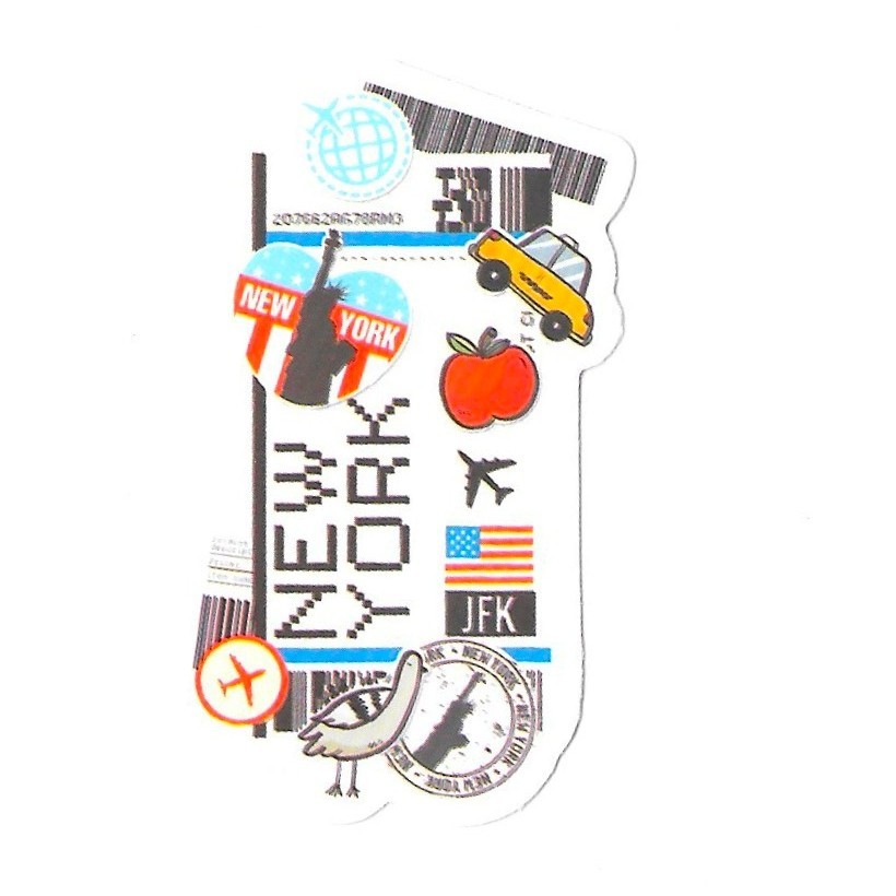 New York City Vinyl Sticker NYC Boarding Pass Travel Souvenir Big Apple Journal