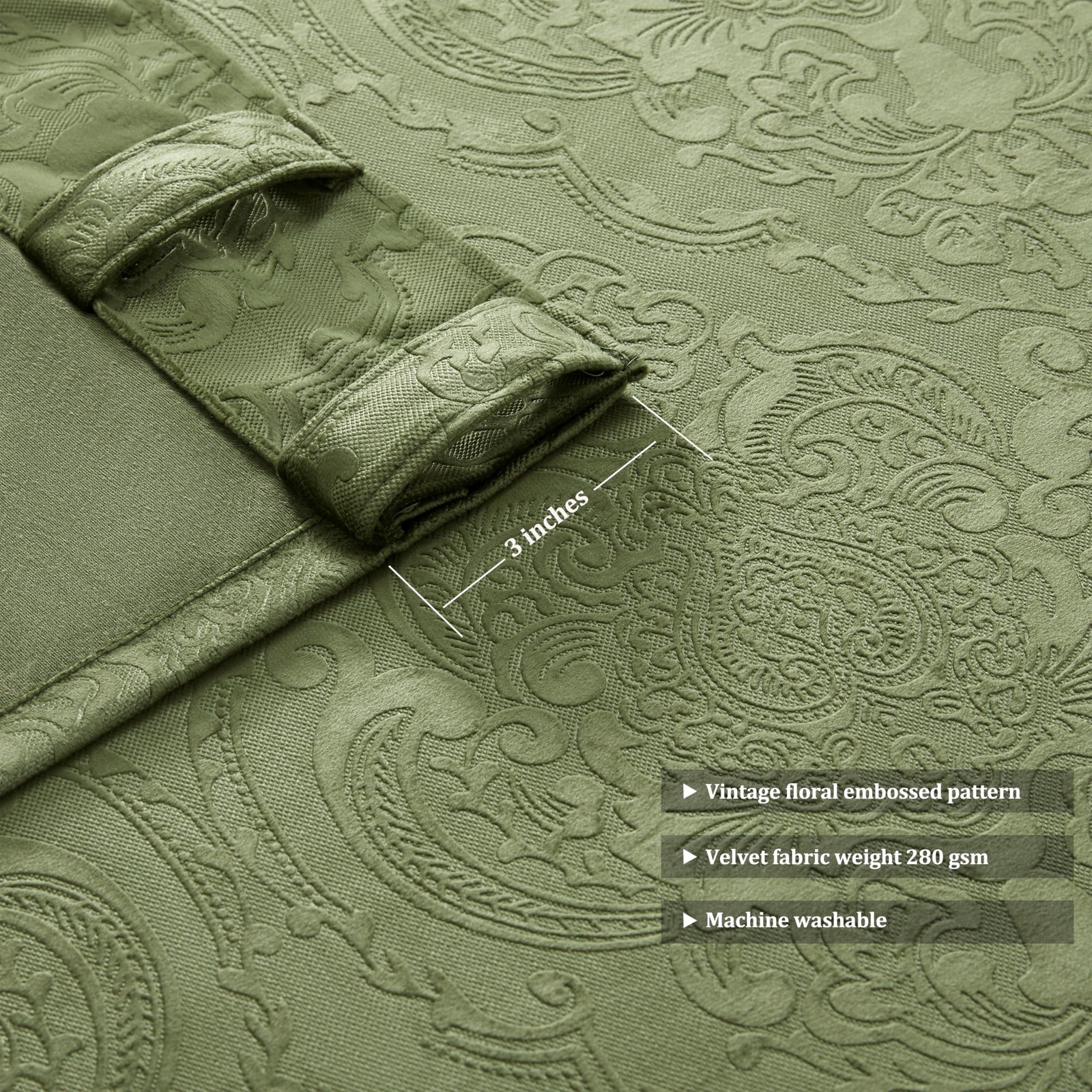GIGIZAZA Green Velvet Curtains 84 Inch for Living Room,2 Panels Luxury Vintag…