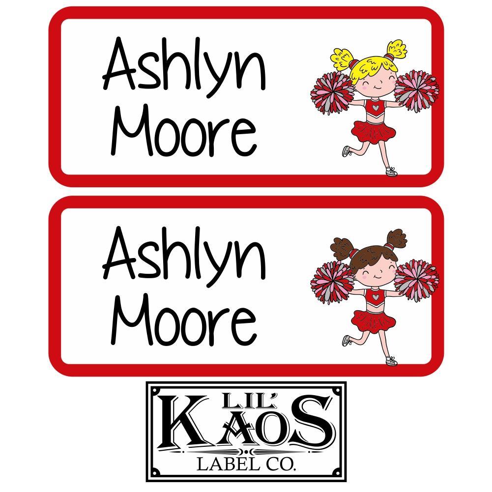 42 Personalized Waterproof Cheerleader Name Labels Sticker Kids School Shoe Book