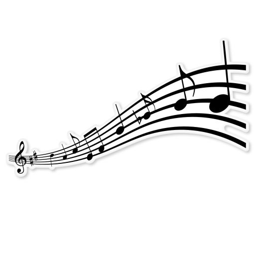 LOVE OF MUSIC musical notes Clef bumper sticker 5" x 3"