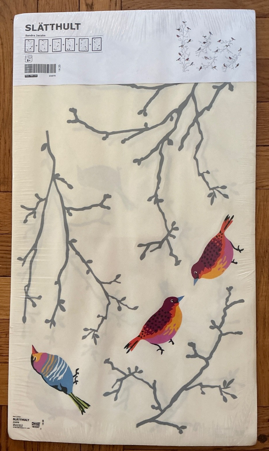 IKEA Slatthult FACTORY SEALED Sandra Jacobs Birds Wall Art Decals Stickers