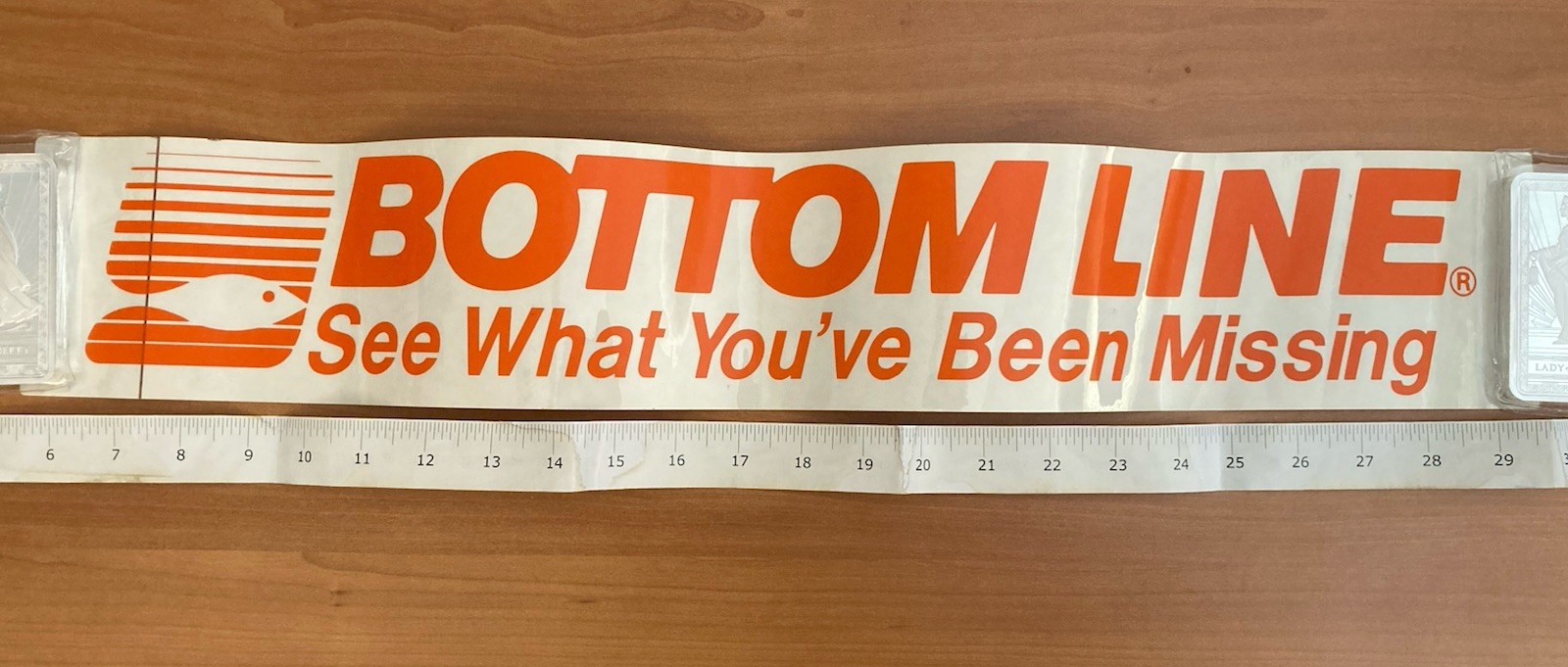 Vintage Bottom Line Fish finder Transducer Decal Sticker 23.5” Bass Fishing Lure
