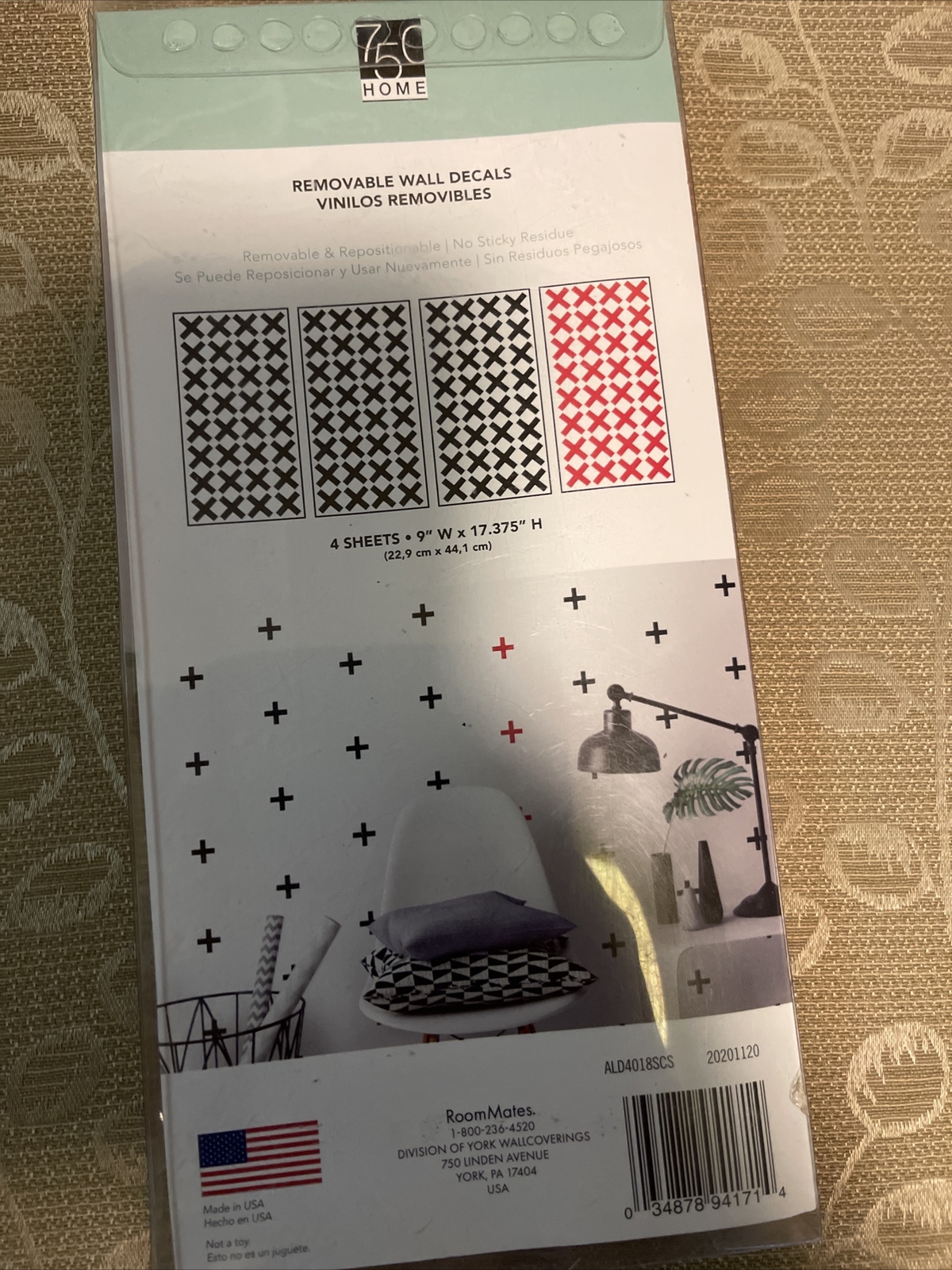 NEW! Removable Wall Decals Stickers Red & Black (X)’s 4 sheets